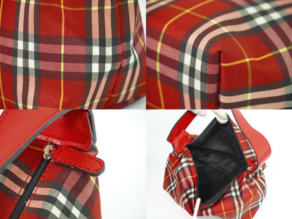 BURBERRY ノバチェック ハンドバッグ レッド