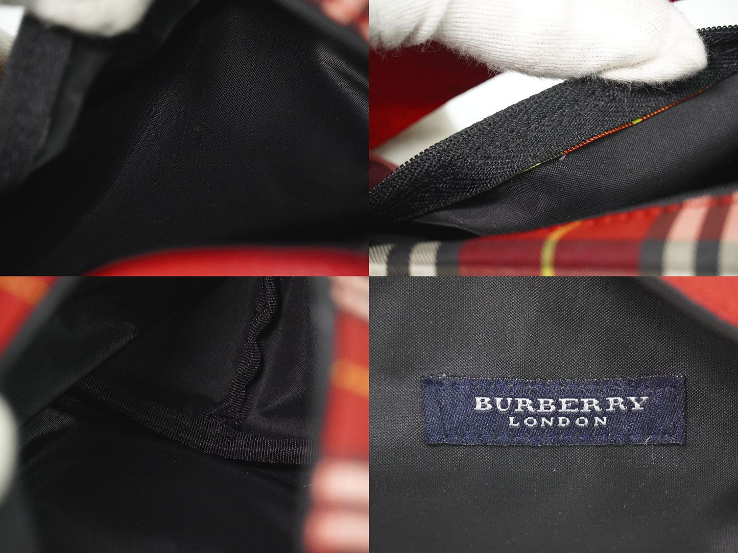BURBERRY ノバチェック ハンドバッグ レッド