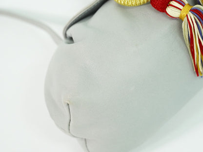 LOEWE タッセル ショルダーバッグ ブルーグレー