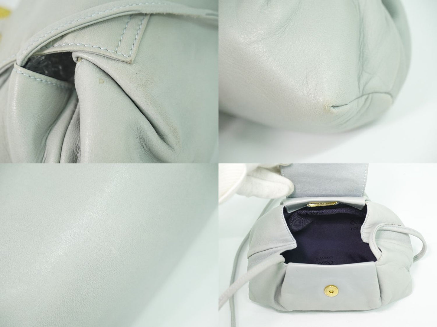 LOEWE タッセル ショルダーバッグ ブルーグレー
