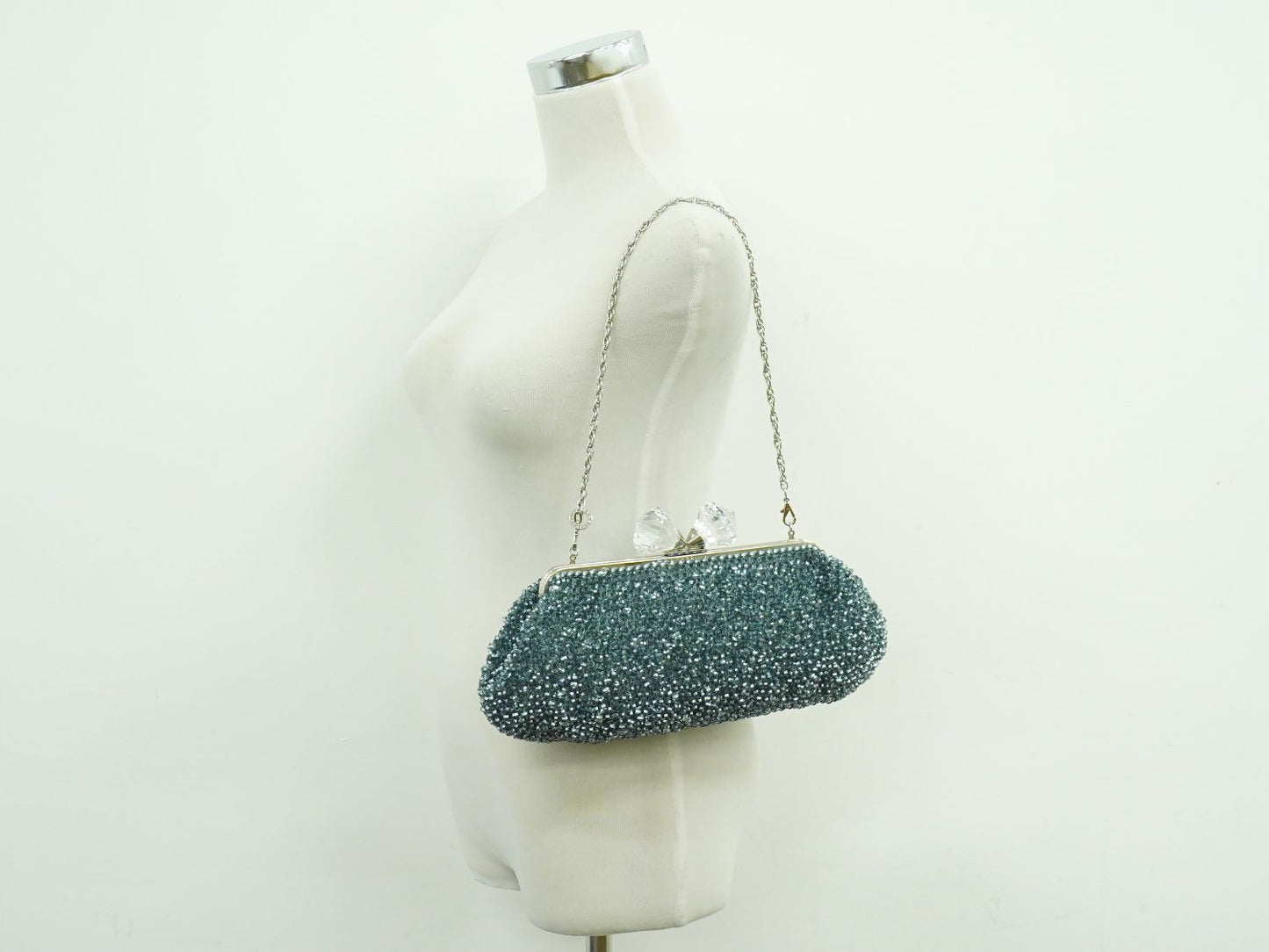 ANTEPRIMA がま口 ワイヤーバッグ 2WAY ショルダーバッグ ライトブルー