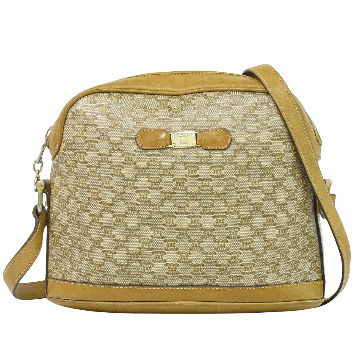 CELINE マカダム ショルダーバッグ ベージュ