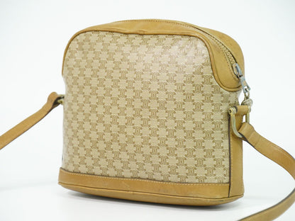 CELINE マカダム ショルダーバッグ ベージュ