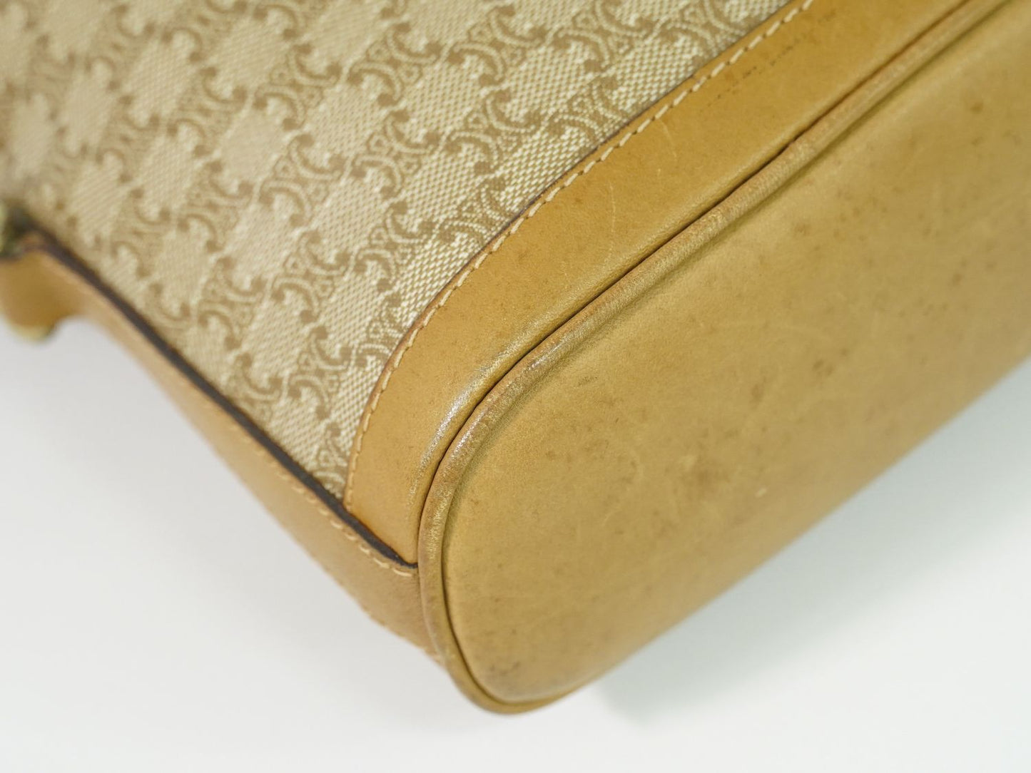 CELINE マカダム ショルダーバッグ ベージュ