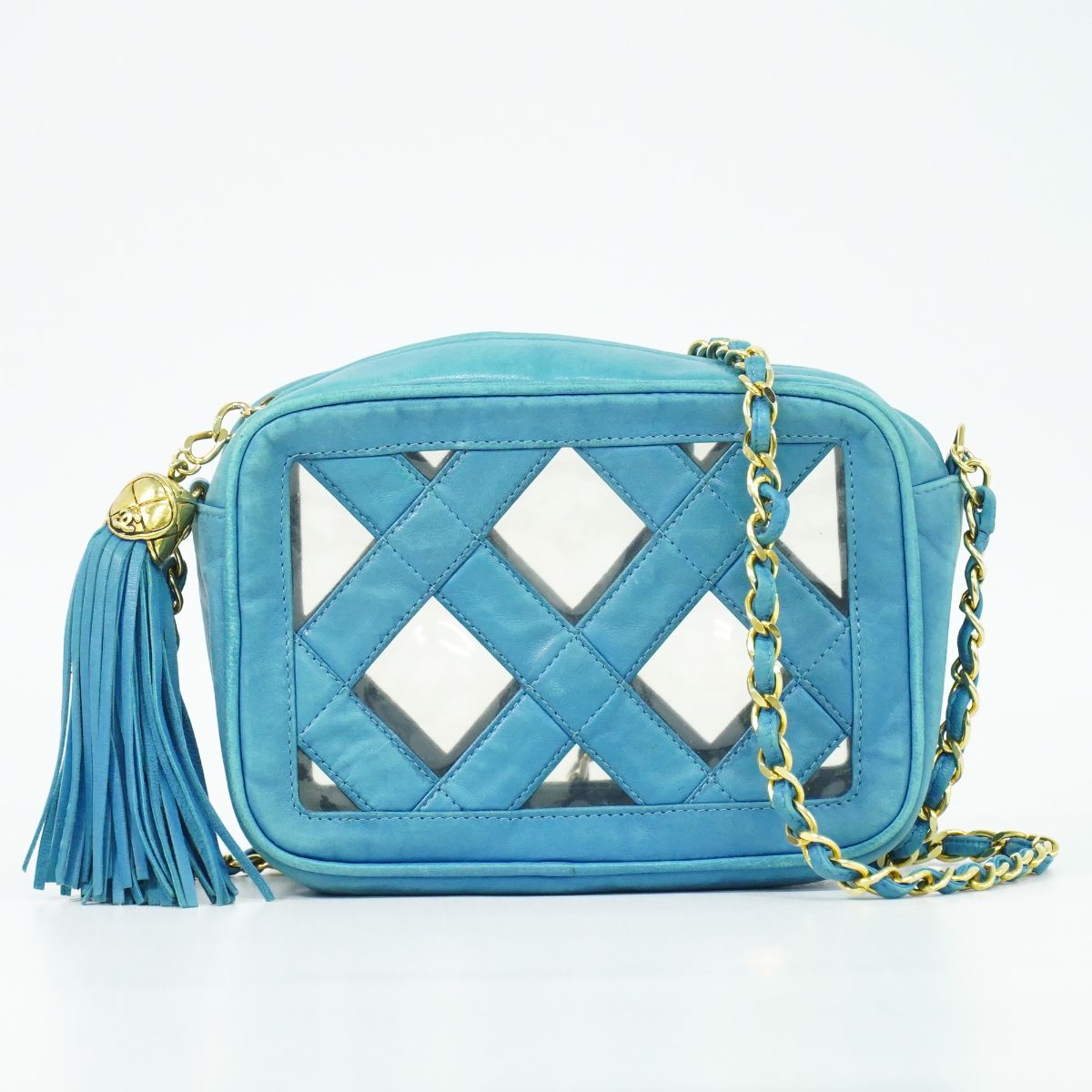 CHANEL タッセル ショルダーバッグ ライトブルー