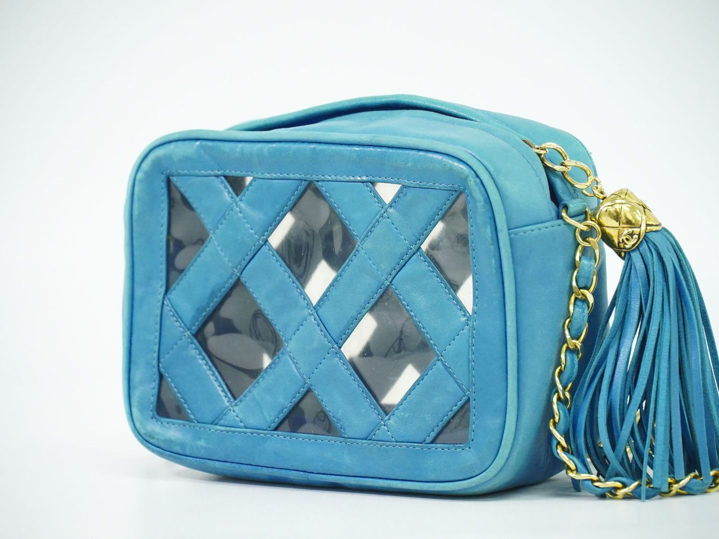 CHANEL タッセル ショルダーバッグ ライトブルー