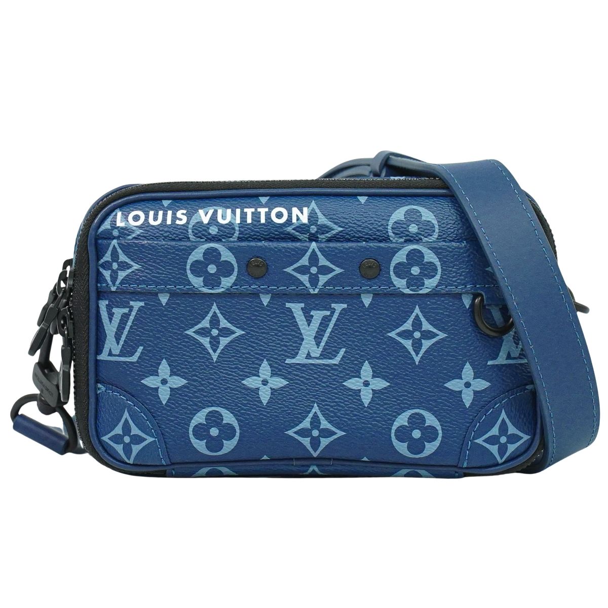 LOUIS VUITTON ナノアルファ ウェアラブル ウォレット モノグラム ネイビー ショルダーバッグ ブルー M82801