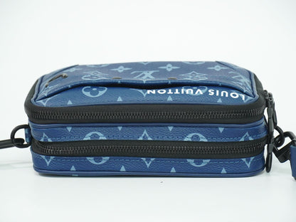 LOUIS VUITTON ナノアルファ ウェアラブル ウォレット モノグラム ネイビー ショルダーバッグ ブルー M82801