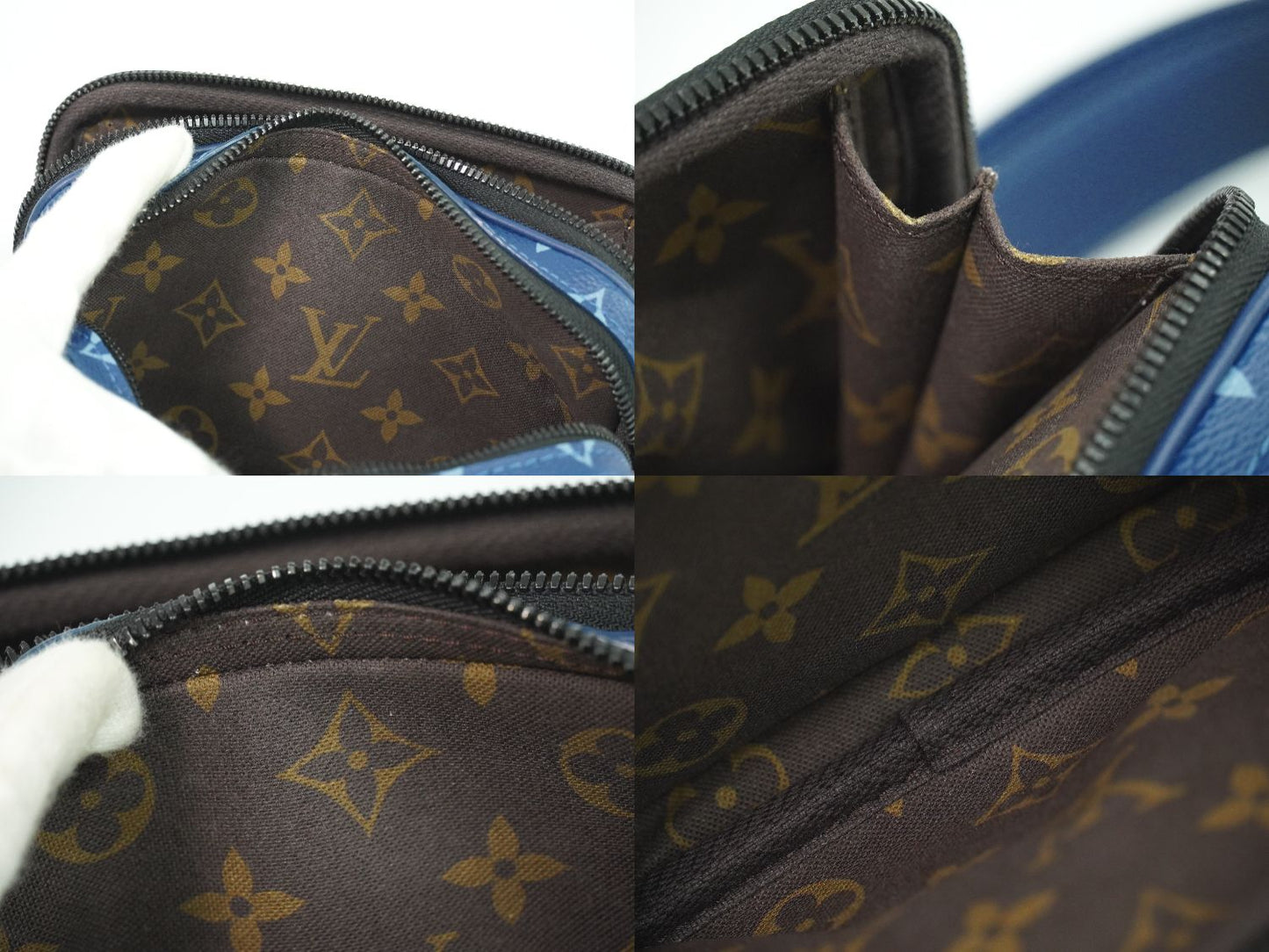 LOUIS VUITTON ナノアルファ ウェアラブル ウォレット モノグラム ネイビー ショルダーバッグ ブルー M82801