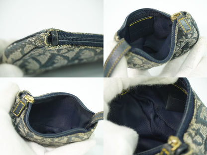 Christian Dior サドル トロッター コインケース ネイビー ベージュ