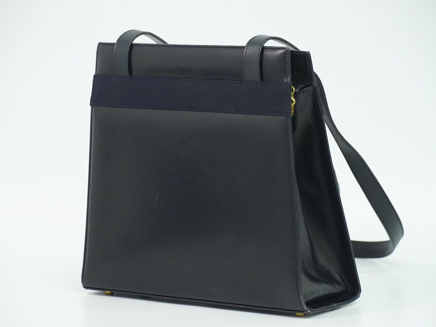 Salvatore Ferragamo ヴァラ リボン ショルダーバッグ ネイビー
