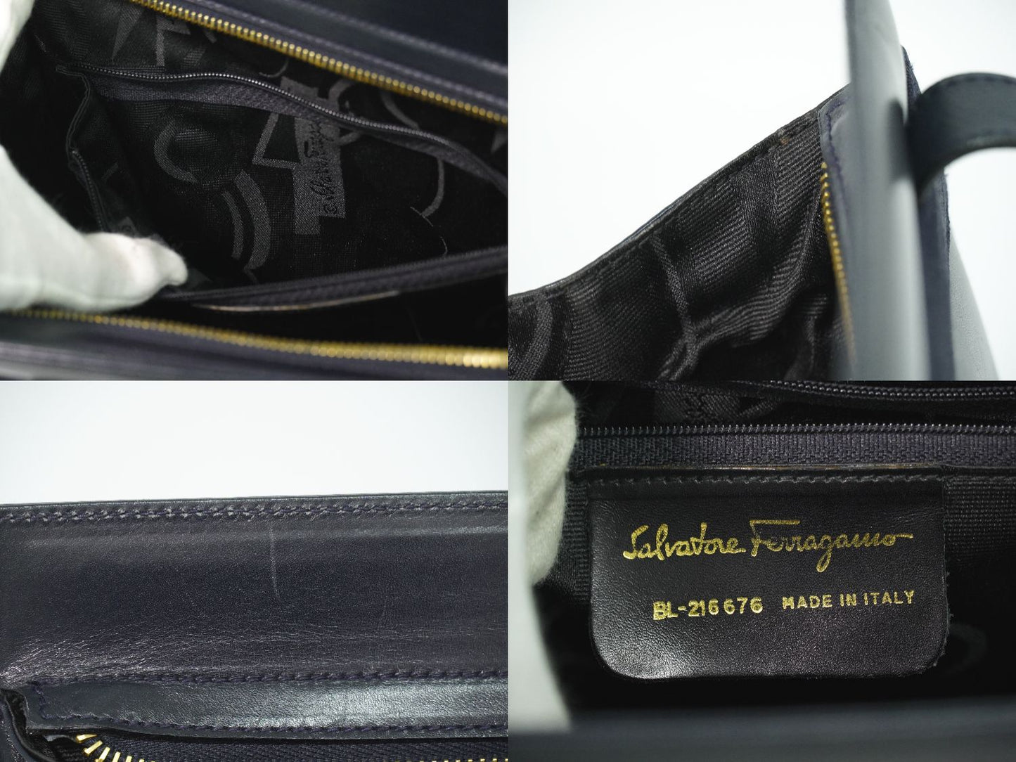 Salvatore Ferragamo ヴァラ リボン ショルダーバッグ ネイビー