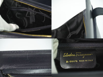 Salvatore Ferragamo ヴァラ リボン ショルダーバッグ ネイビー