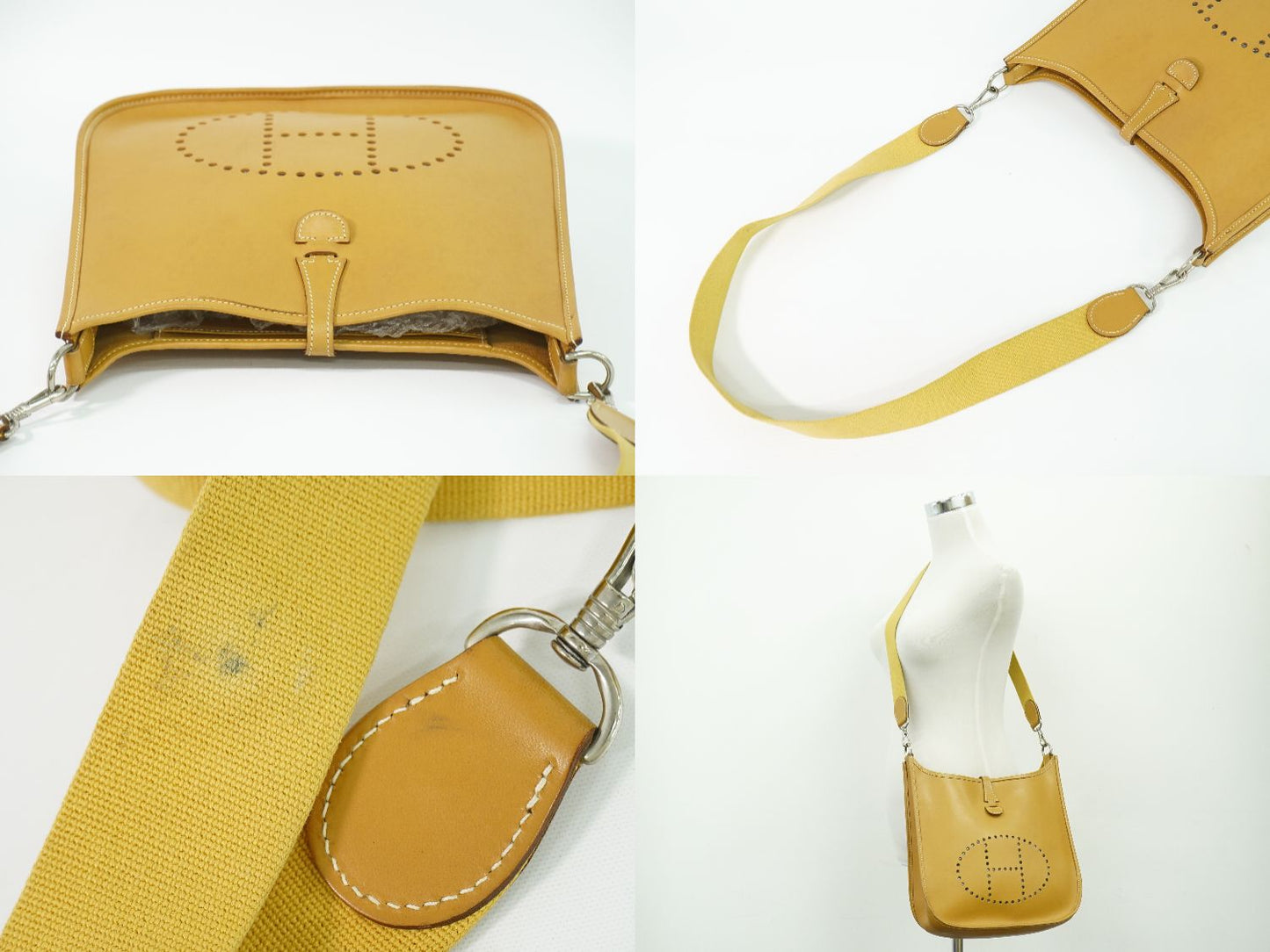 HERMES エヴリン 1 PM ショルダーバッグ □D刻 2000年 ブラウン