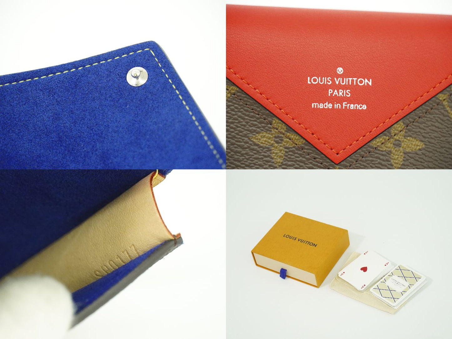 LOUIS VUITTON エテュイ カルト アルセーヌ モノグラム トランプケース ブラウン レッド GI0014