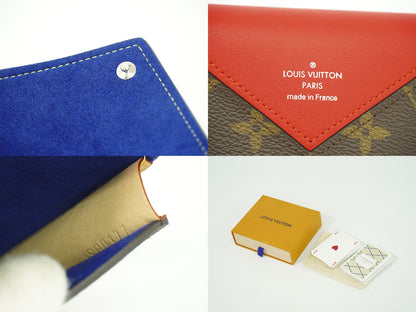 LOUIS VUITTON エテュイ カルト アルセーヌ モノグラム トランプケース ブラウン レッド GI0014