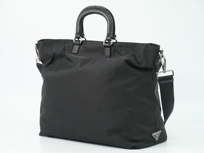 PRADA スカル モチーフ スタッズ 2WAY ショルダーバッグ ブラック VA889C