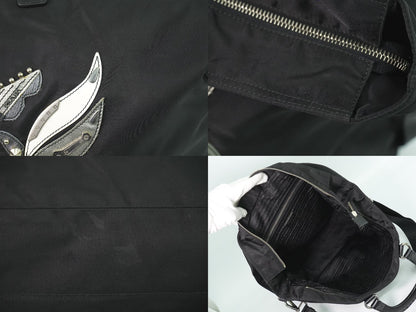 PRADA スカル モチーフ スタッズ 2WAY ショルダーバッグ ブラック VA889C