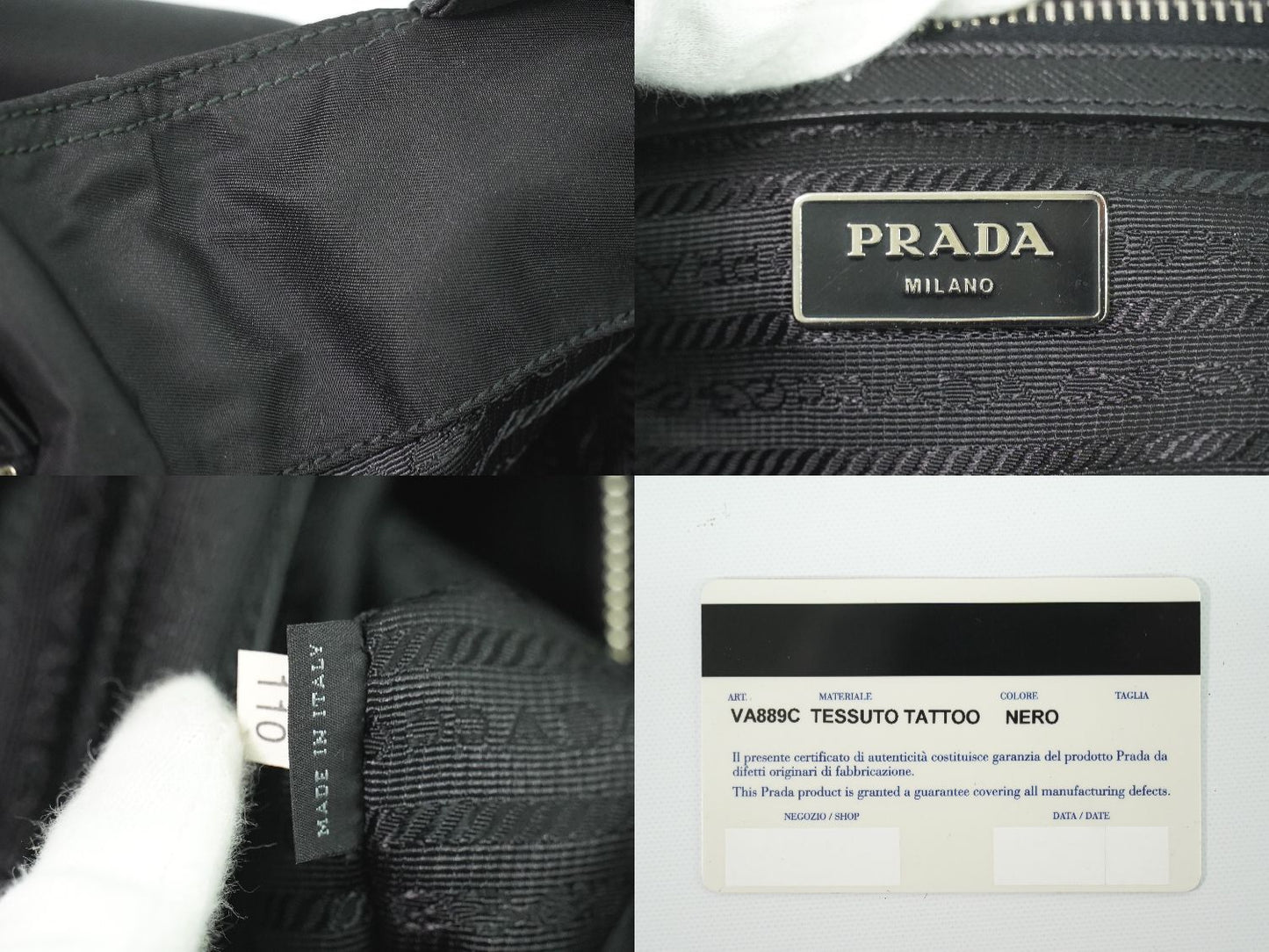 PRADA スカル モチーフ スタッズ 2WAY ショルダーバッグ ブラック VA889C