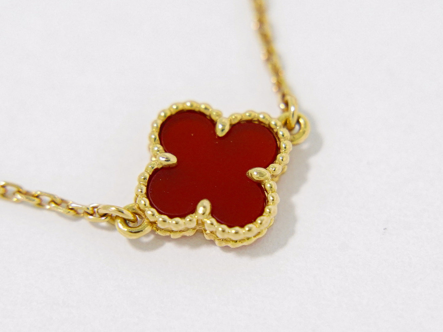 Van Cleef & Arpels スウィートアルハンブラ カーネリアン G750 YG ブレスレット レッド