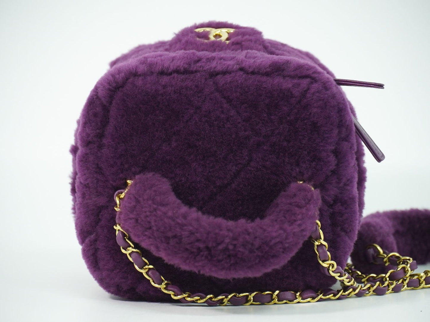 CHANEL ココマーク マトラッセ 2WAY バニティバッグ パープル