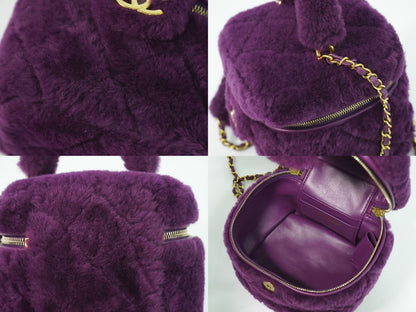 CHANEL ココマーク マトラッセ 2WAY バニティバッグ パープル