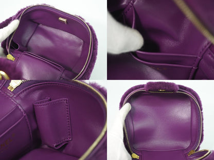 CHANEL ココマーク マトラッセ 2WAY バニティバッグ パープル