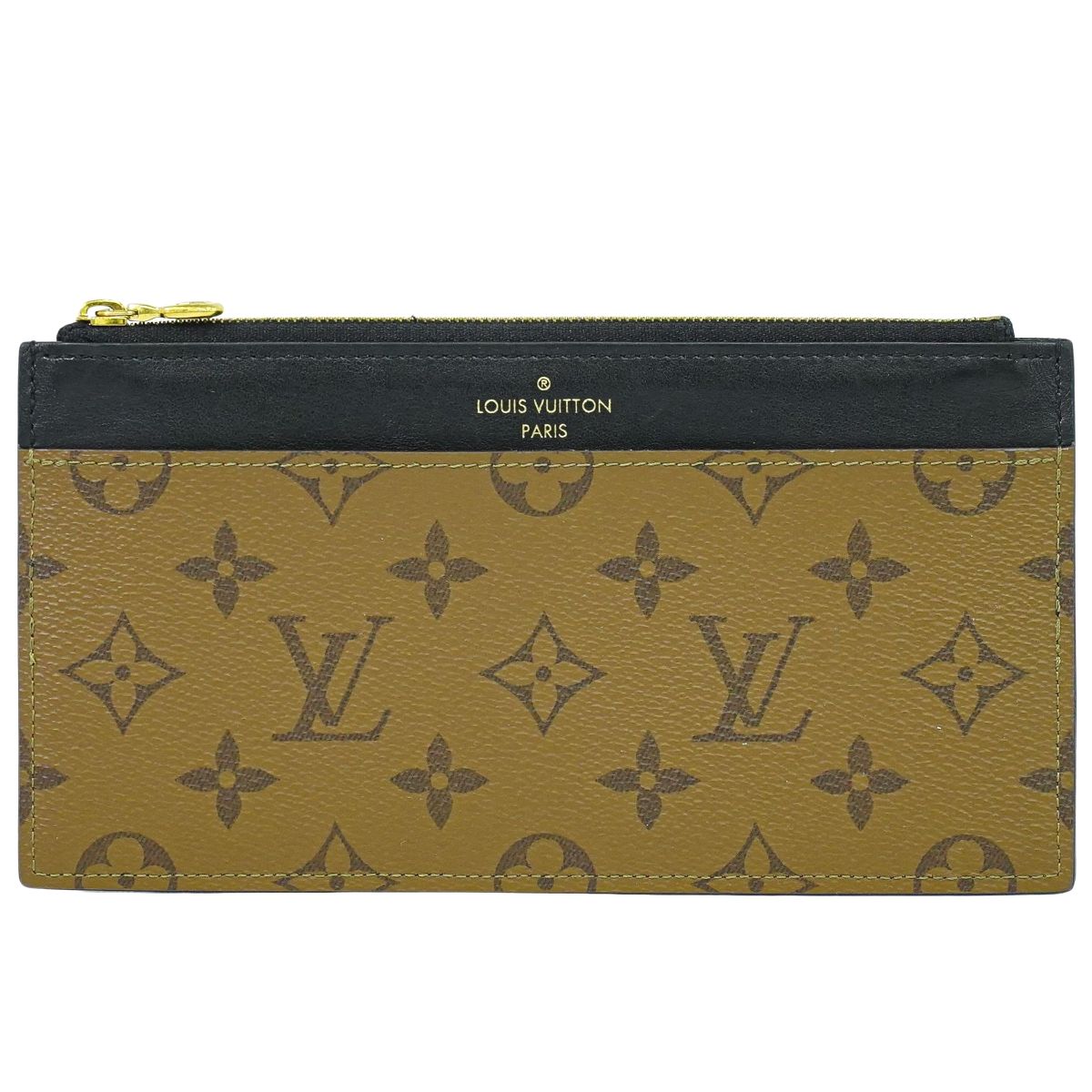 LOUIS VUITTON スリム パース モノグラム リバース 長財布 フラグメントケース マロン M80390