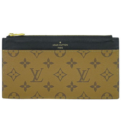 LOUIS VUITTON スリム パース モノグラム リバース 長財布 フラグメントケース マロン M80390