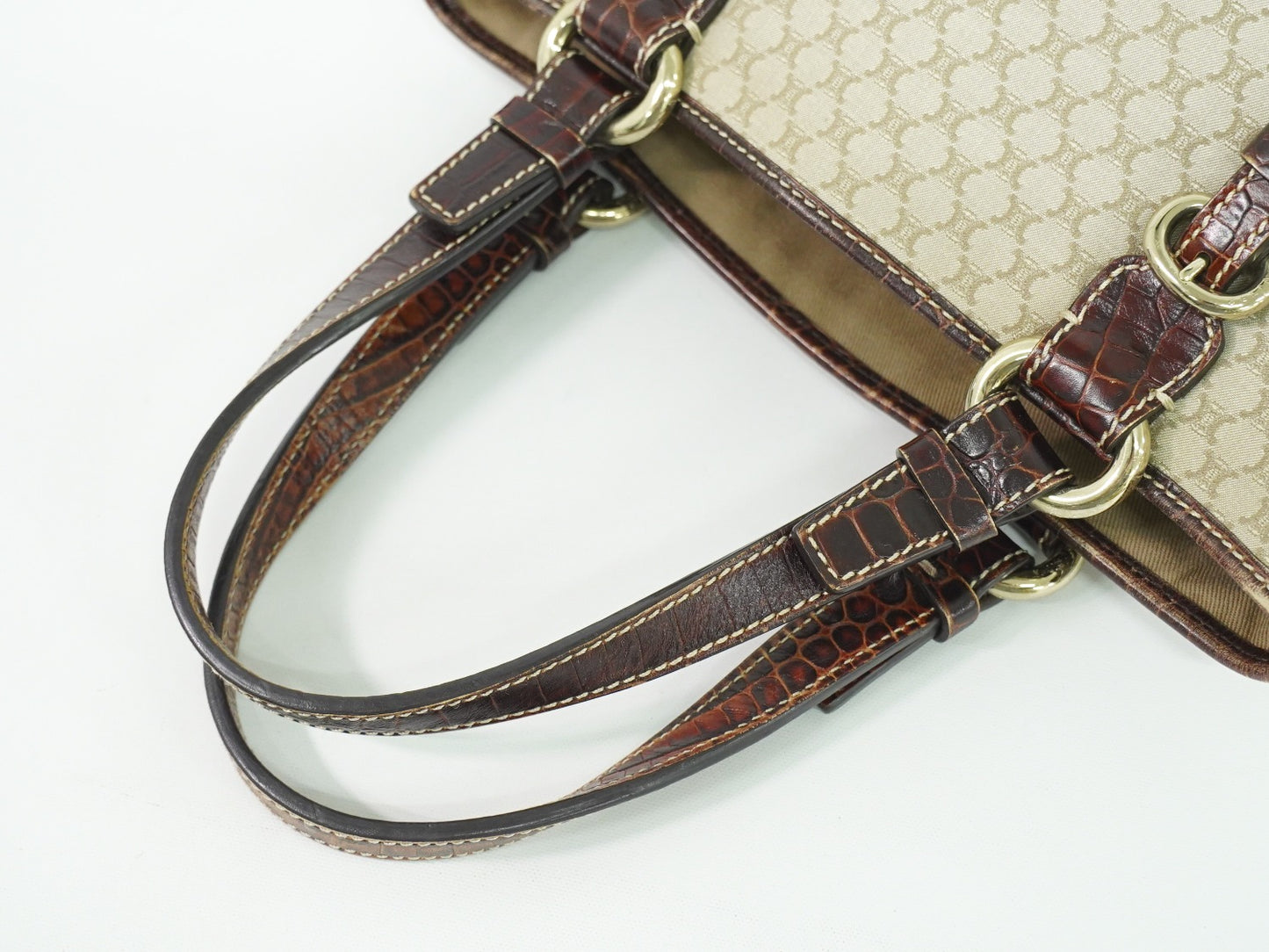 CELINE マカダム トートバッグ ベージュ ブラウン