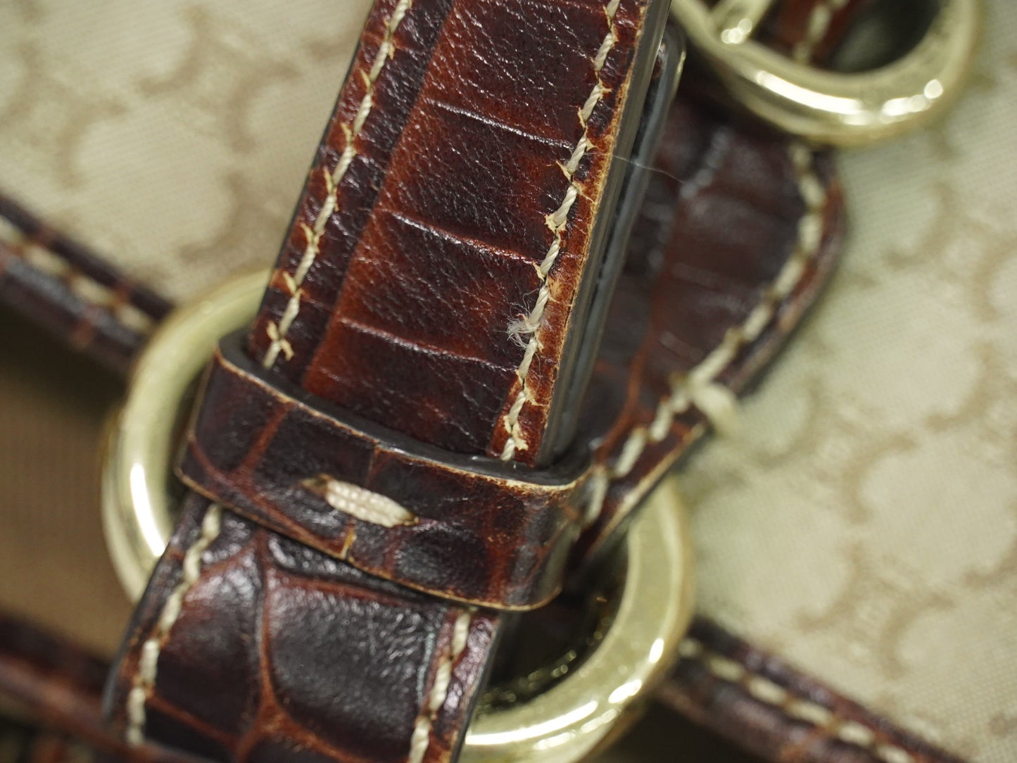 CELINE マカダム トートバッグ ベージュ ブラウン