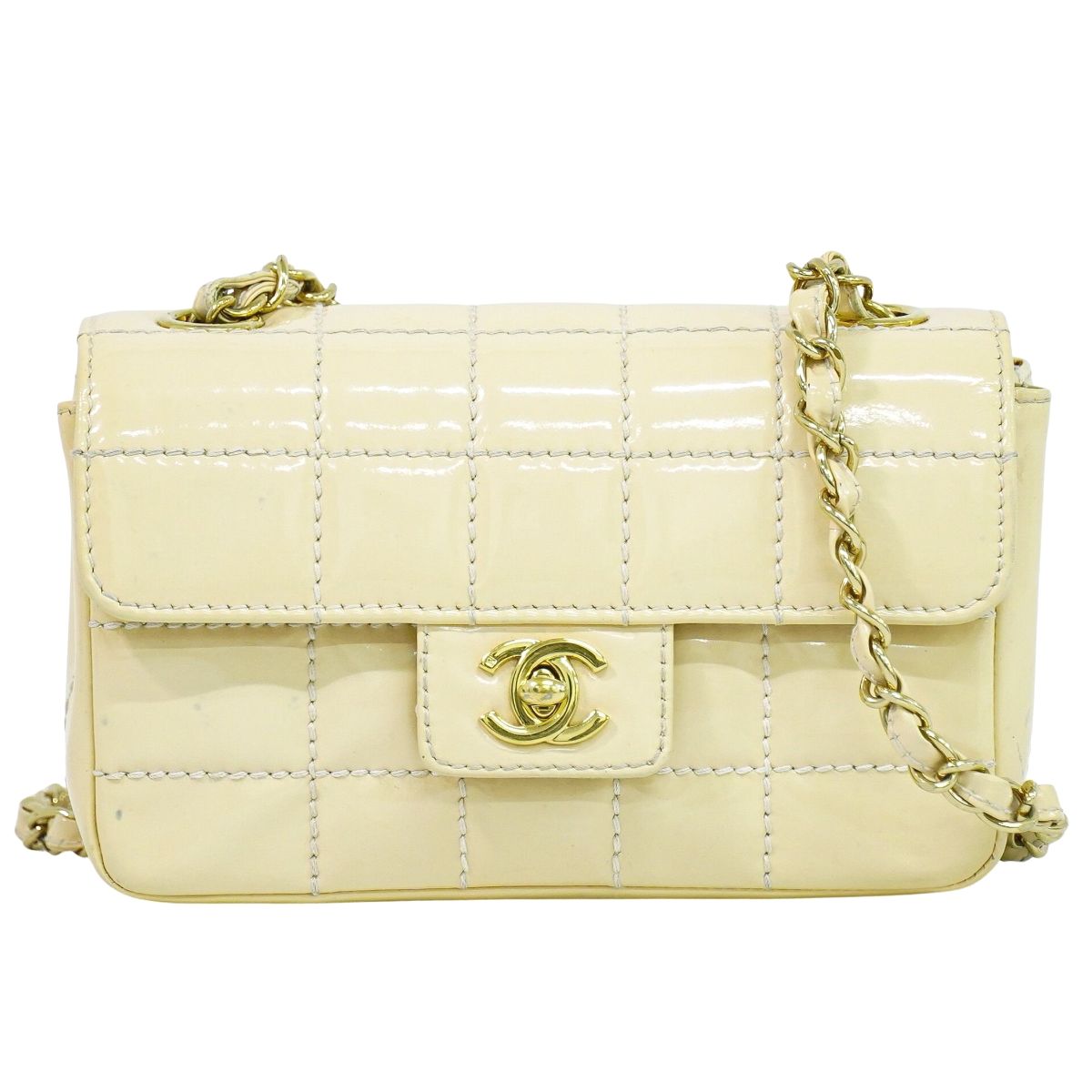 CHANEL ココマーク チョコバー ショルダーバッグ ベージュ