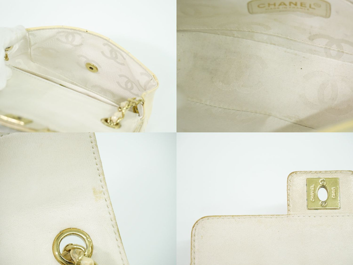 CHANEL ココマーク チョコバー ショルダーバッグ ベージュ