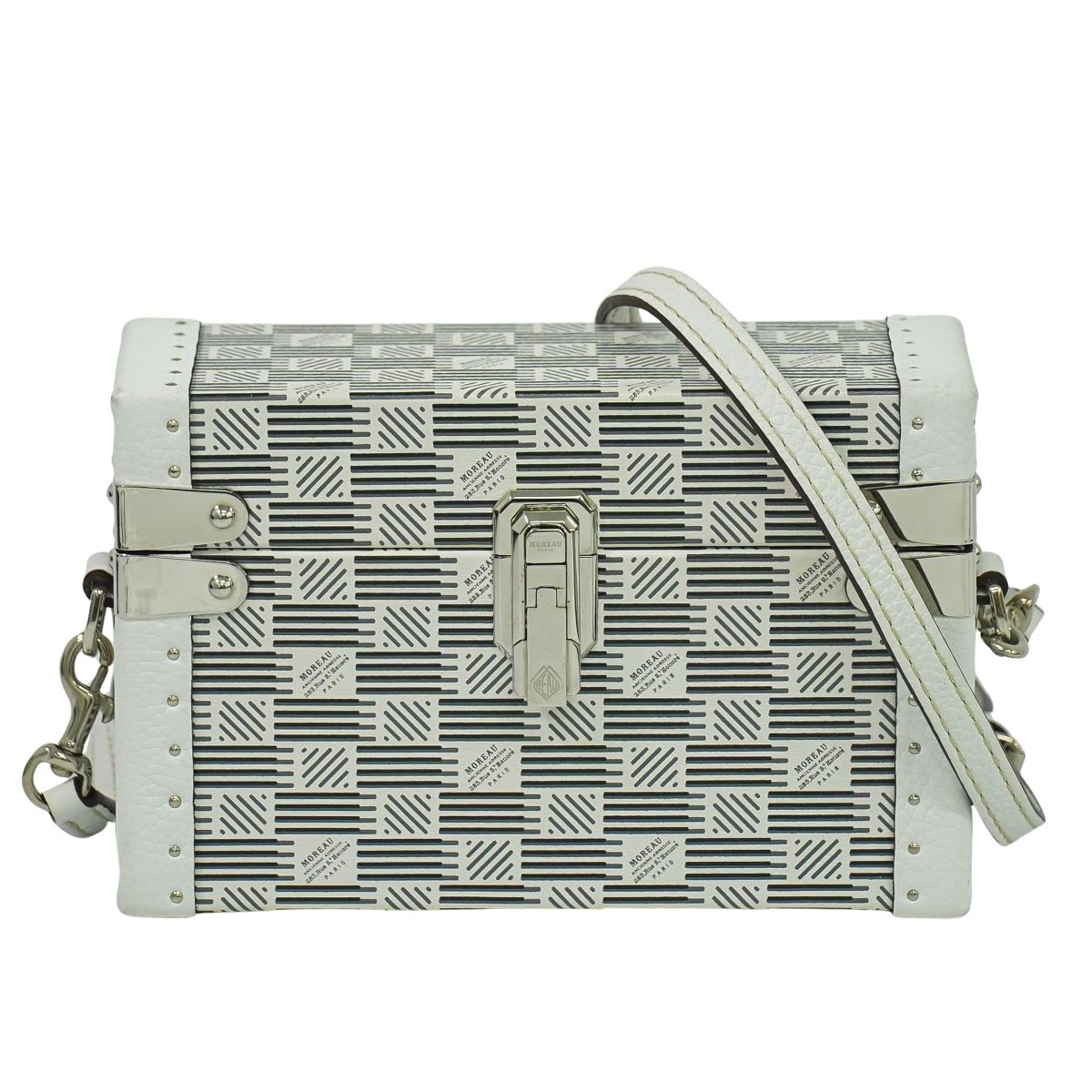 MOREAU PARIS ヴィクトリア ミニ トランク ショルダーバッグ ホワイト グレー ブラック