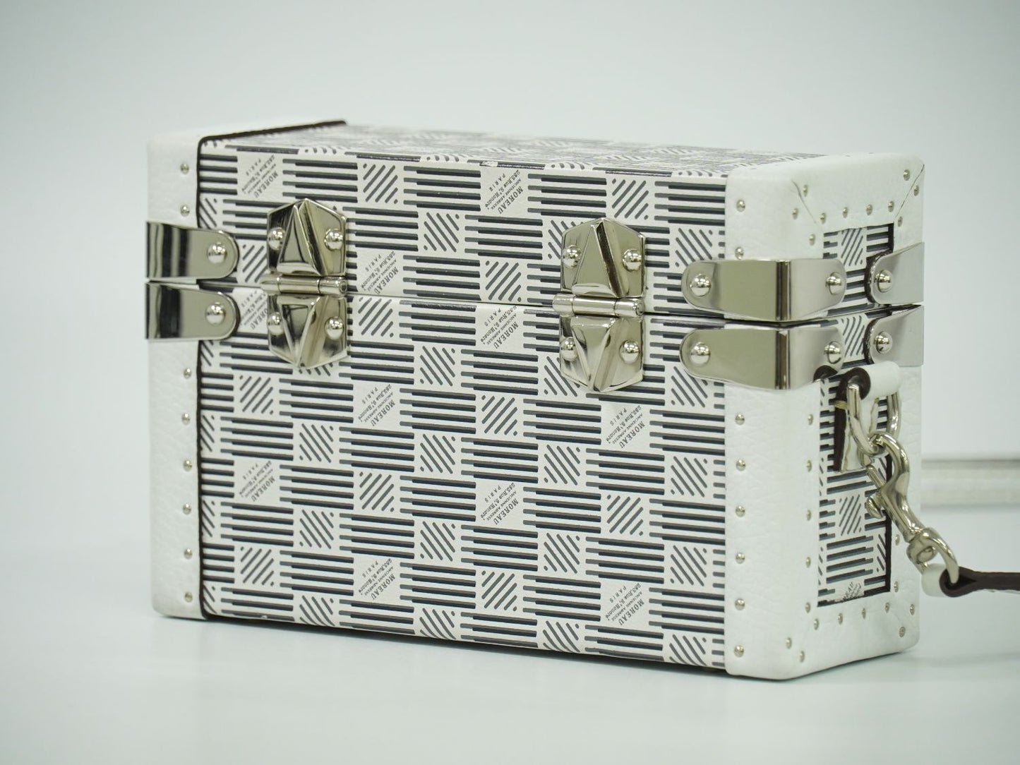 MOREAU PARIS ヴィクトリア ミニ トランク ショルダーバッグ ホワイト グレー ブラック