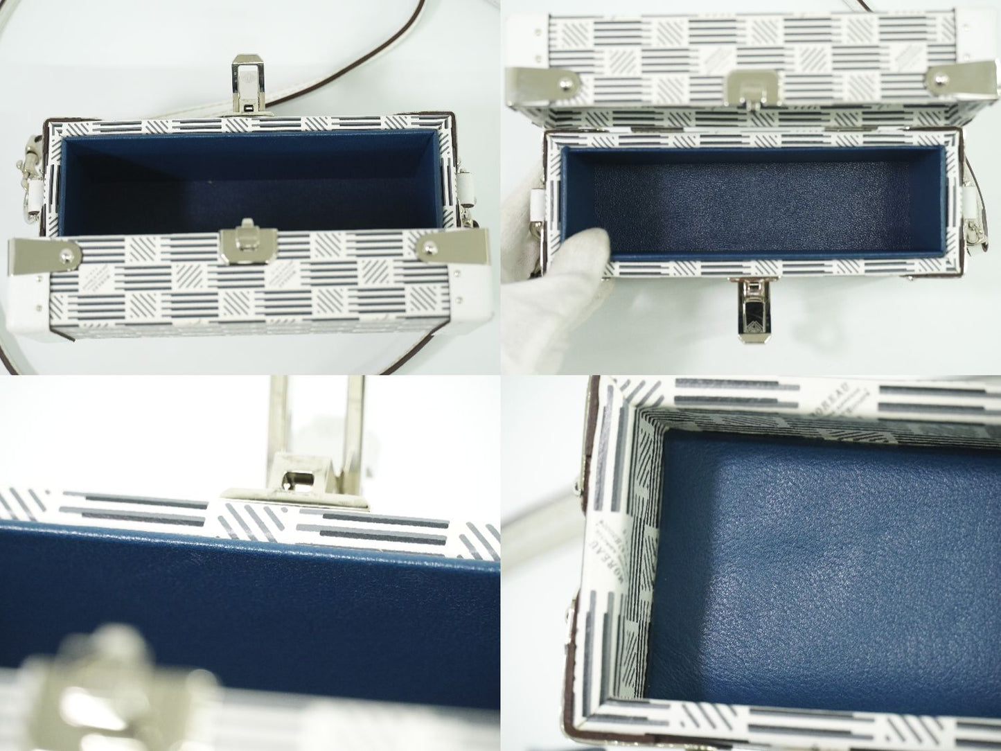 MOREAU PARIS ヴィクトリア ミニ トランク ショルダーバッグ ホワイト グレー ブラック