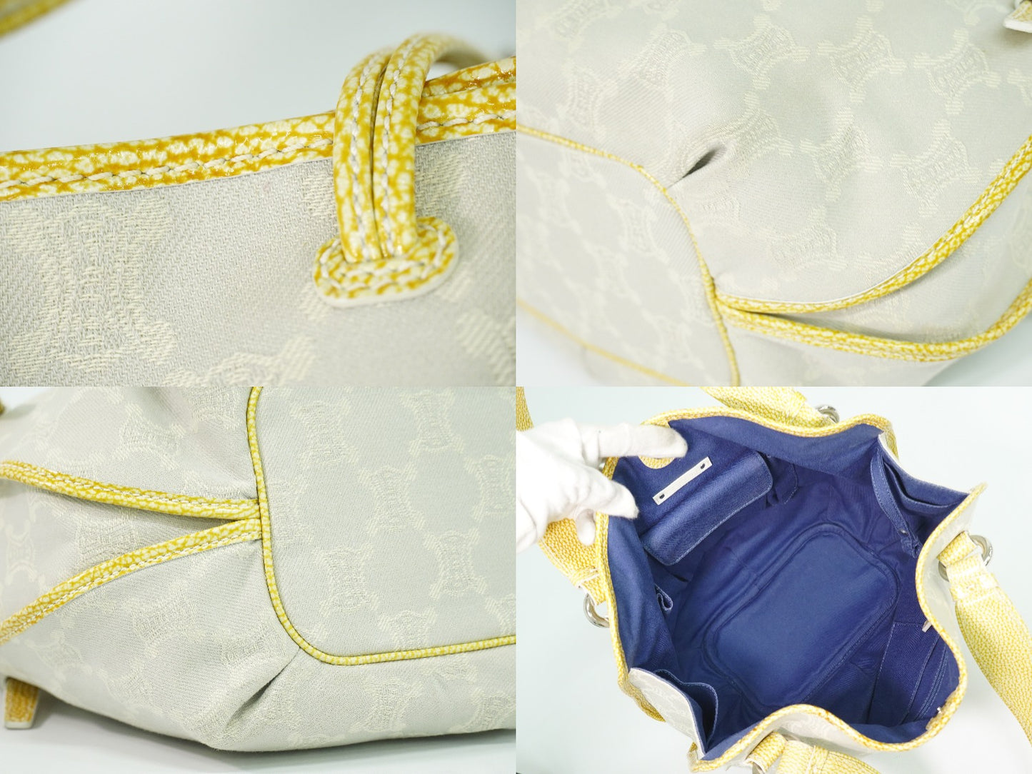 CELINE ビタースウィート マカダム トートバッグ ライトグレー