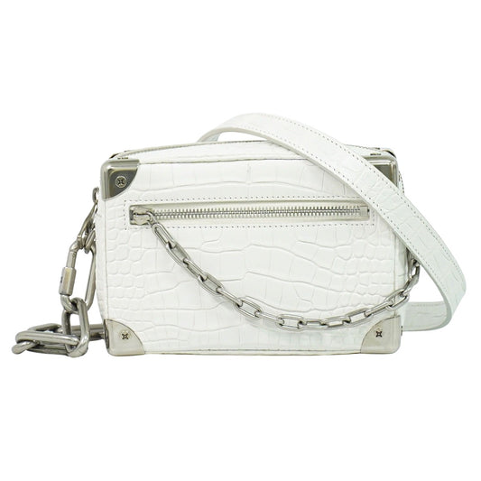 LOUIS VUITTON ソフトトランク ミニ クロコダイル レザー ショルダーバッグ ホワイト N98495