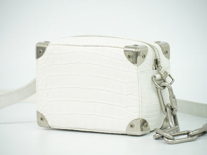 LOUIS VUITTON ソフトトランク ミニ クロコダイル レザー ショルダーバッグ ホワイト N98495