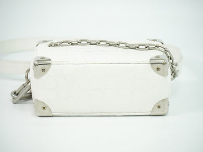 LOUIS VUITTON ソフトトランク ミニ クロコダイル レザー ショルダーバッグ ホワイト N98495