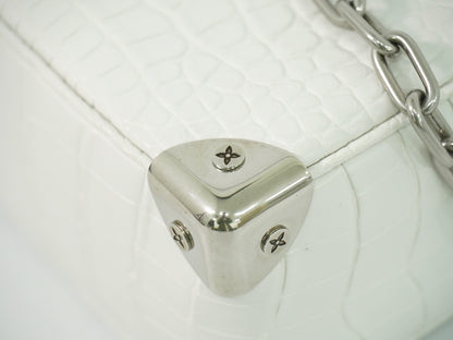 LOUIS VUITTON ソフトトランク ミニ クロコダイル レザー ショルダーバッグ ホワイト N98495
