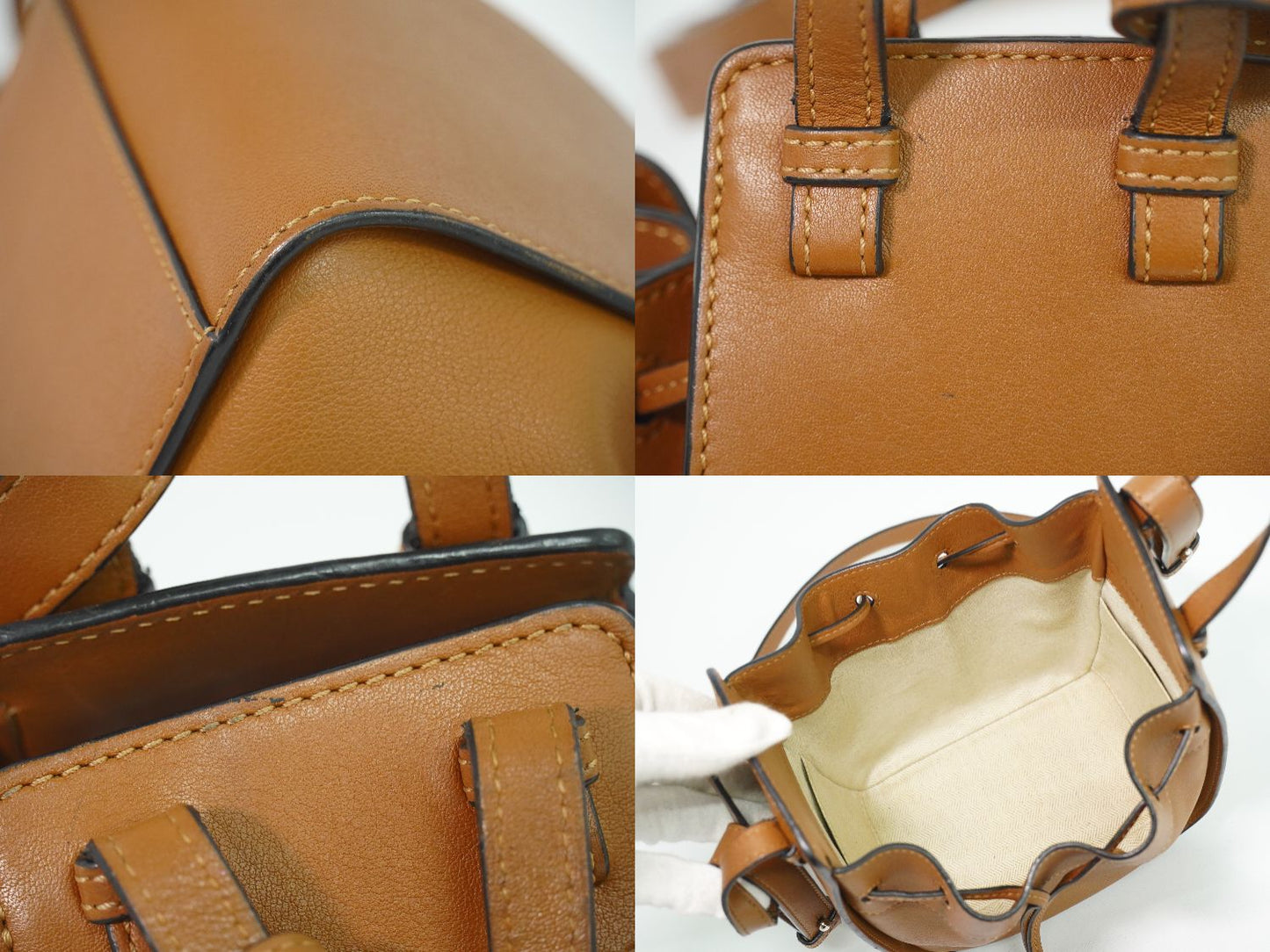 LOEWE ハンモック ドローストリング ミニ 2WAY ショルダーバッグ ブラウン