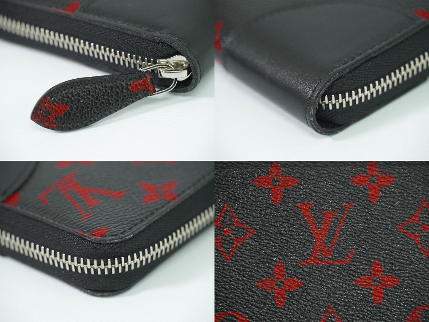 LOUIS VUITTON ジッピーウォレット モノグラム アンフラルージュ 長財布 ノワール レッド M60974