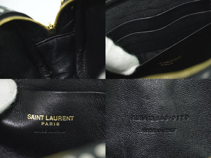 SAINT LAURENT ルー タッセル ドット ショルダーバッグ ブラック ホワイト 612563