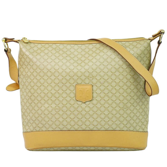 CELINE マカダム ショルダーバッグ ベージュ