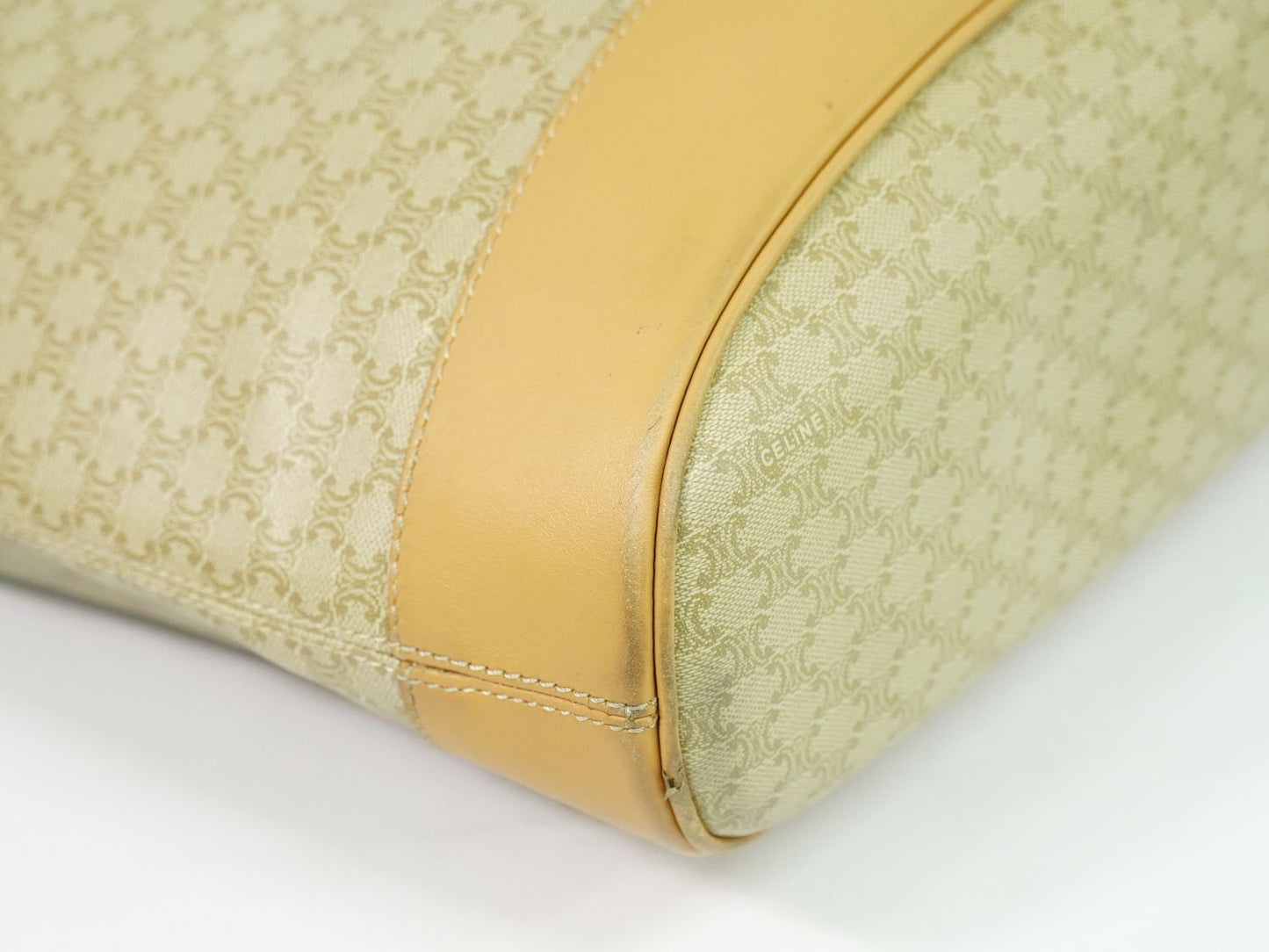 CELINE マカダム ショルダーバッグ ベージュ