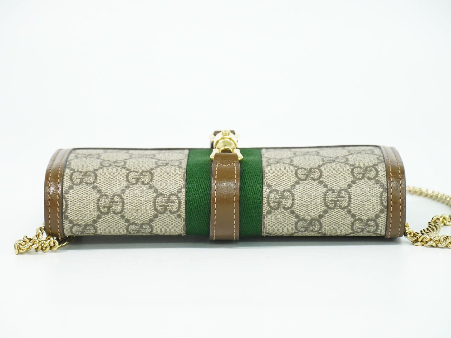 GUCCI ジャッキー シェリーライン GGスプリーム ショルダーウォレット ベージュ ブラウン