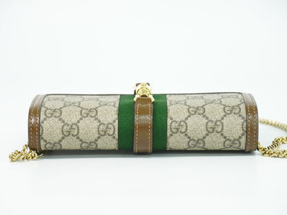 GUCCI ジャッキー シェリーライン GGスプリーム ショルダーウォレット ベージュ ブラウン