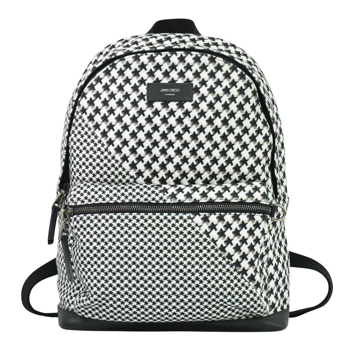 JIMMY CHOO ウィルマー ハウンドトゥース リュックサック ブラック ホワイト