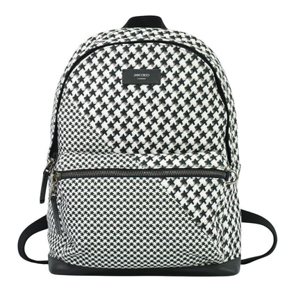 JIMMY CHOO ウィルマー ハウンドトゥース リュックサック ブラック ホワイト